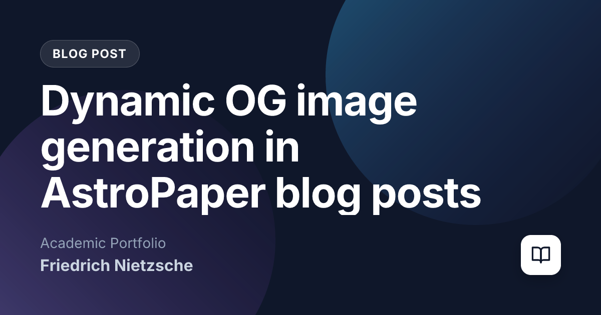 Dynamic OG image generation in AstroPaper blog posts