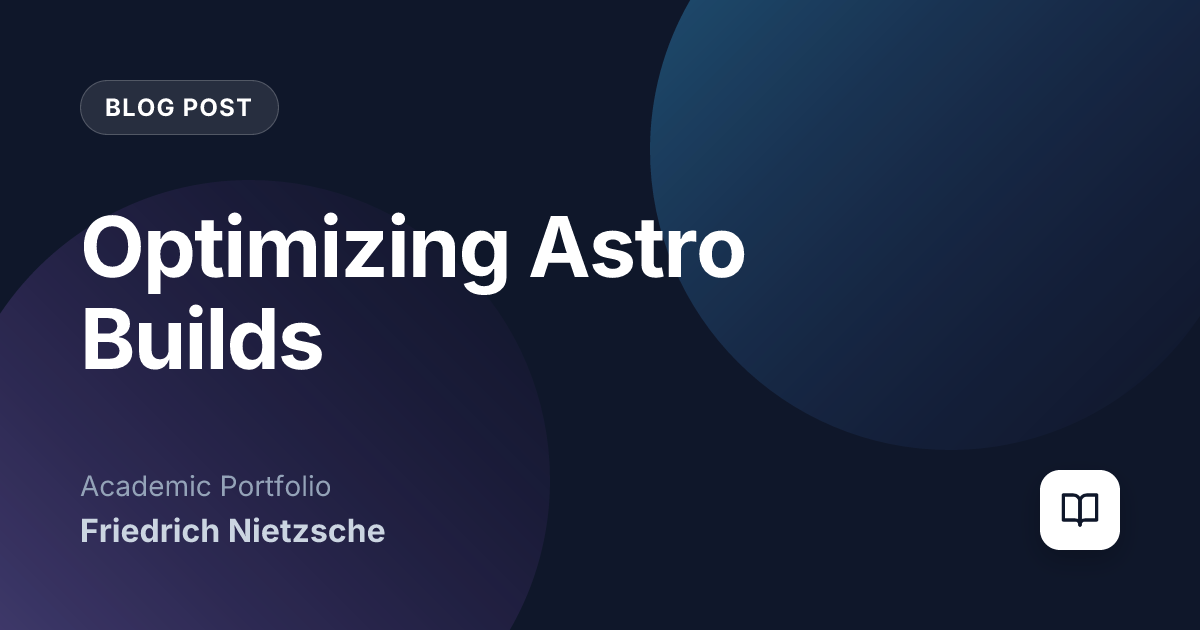 Optimizing Astro Builds