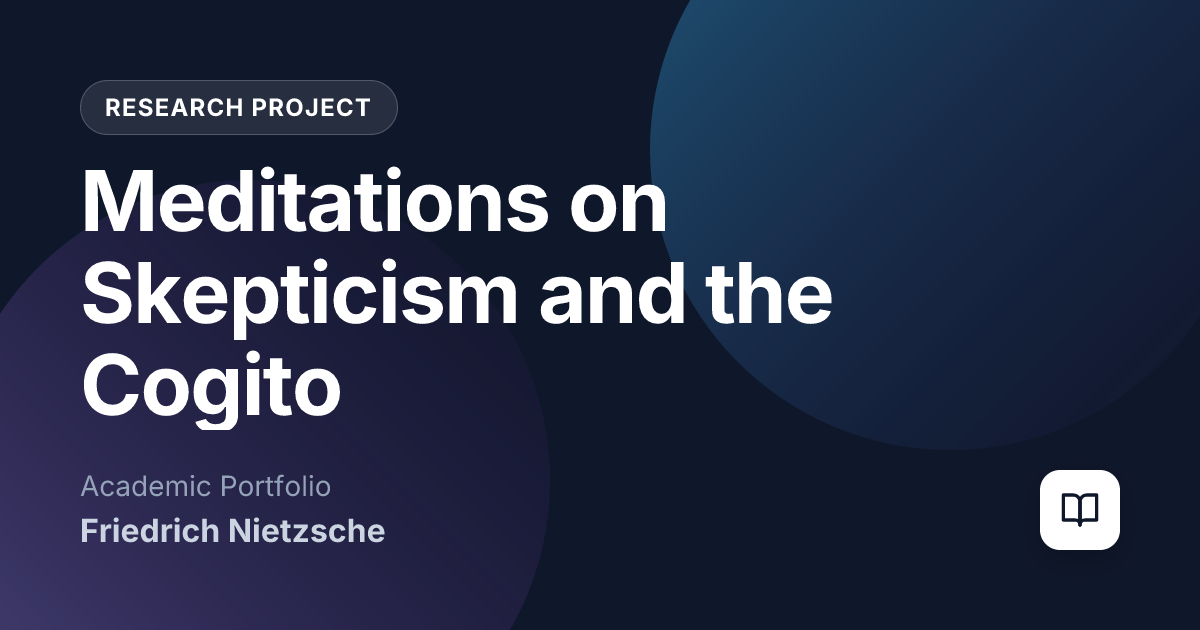 Meditations on Skepticism and the Cogito