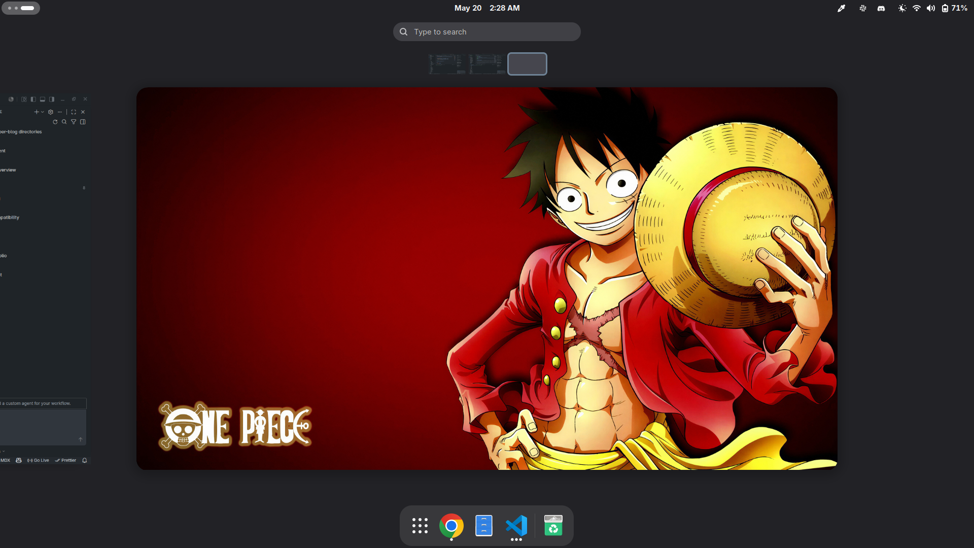 Fedora desktop with a clean GNOME layout